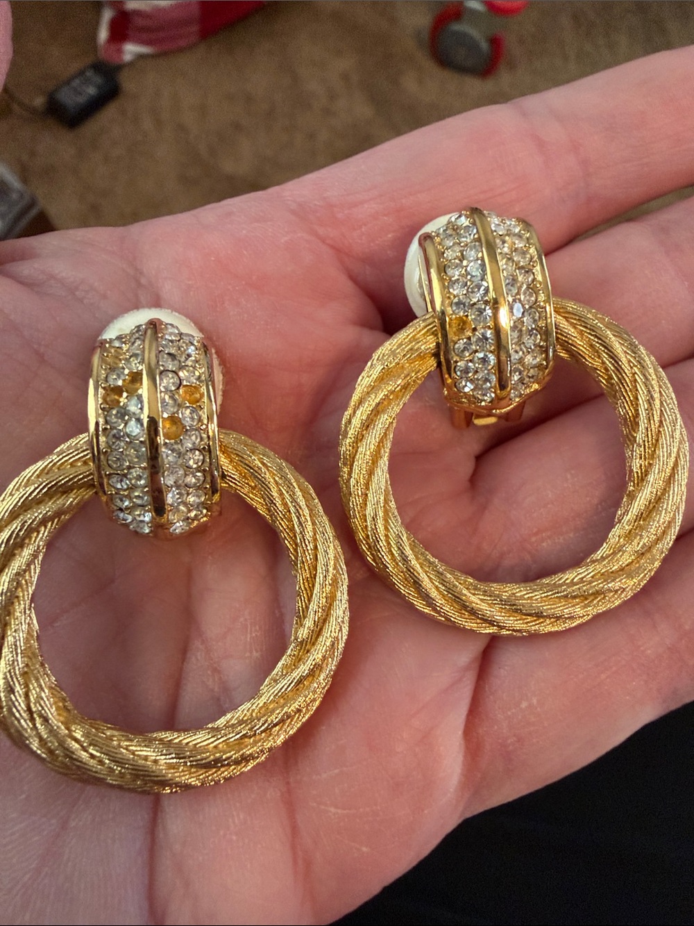 Vtg Dior Knocker Clip Earrings-read description
